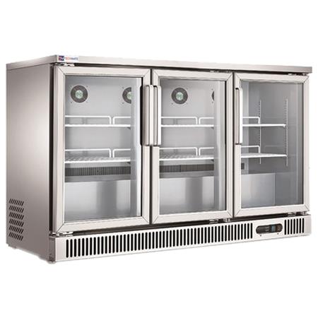 REFRIGERADOR CONTRABARRA DE 3 PUERTAS DE CRISTAL DE 380 L SG380 MIGSA